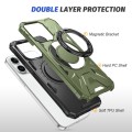 For iPhone 14 Plus MagSafe Magnetic Shockproof Phone Case with Ring Holder(Dark Green)