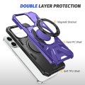 For iPhone 14 Plus MagSafe Magnetic Shockproof Phone Case with Ring Holder(Purple)