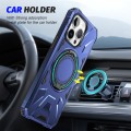 For iPhone 14/13 MagSafe Magnetic Shockproof Phone Case with Ring Holder(Navy Blue)