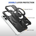 For iPhone 14 Pro Max MagSafe Magnetic Shockproof Phone Case with Ring Holder(Black)