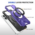 For iPhone 14 Pro Max MagSafe Magnetic Shockproof Phone Case with Ring Holder(Purple)