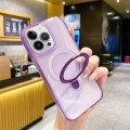 For iPhone 15 Plus Glitter MagSafe Magnetic Phone Case with Stand(Purple)