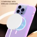For iPhone 15 Pro Max Shockproof MagSafe Magnetic Phone Case(Transparent Purple)