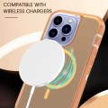 For iPhone 14 Plus Shockproof MagSafe Magnetic Phone Case(Transparent Gold)