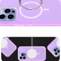 For iPhone 14 Shockproof MagSafe Magnetic Phone Case(Transparent Purple)