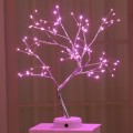 108 LEDs Copper Wire Tree Table Lamp Creative Decoration Touch Control Night Light (Pink Light)