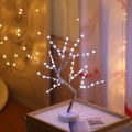 LED Snowflake Tree Copper Wire Table Lamp Creative Decoration Touch Control Night Light (White Light