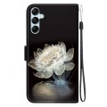 For Samsung Galaxy M54 Crystal Texture Colored Drawing Leather Phone Case(Crystal Peony)