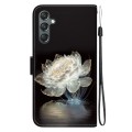 For Samsung Galaxy A24 4G Crystal Texture Colored Drawing Leather Phone Case(Crystal Peony)