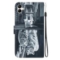 For Samsung Galaxy A04e / F04 / M04 Crystal Texture Colored Drawing Leather Phone Case(Cat Tiger Ref