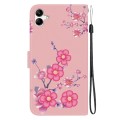 For Samsung Galaxy A04e / F04 / M04 Crystal Texture Colored Drawing Leather Phone Case(Cherry Blosso
