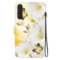 For Samsung Galaxy A34 5G Crystal Texture Colored Drawing Leather Phone Case(Gold Butterfly Epiphyll