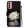 For Samsung Galaxy M13 4G Crystal Texture Colored Drawing Leather Phone Case(Crystal Peony)
