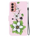 For Samsung Galaxy M13 4G Crystal Texture Colored Drawing Leather Phone Case(Lily)