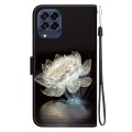 For Samsung Galaxy M53 5G Crystal Texture Colored Drawing Leather Phone Case(Crystal Peony)