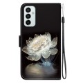 For Samsung Galaxy M23 / F23 Crystal Texture Colored Drawing Leather Phone Case(Crystal Peony)