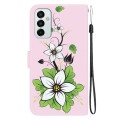 For Samsung Galaxy M23 / F23 Crystal Texture Colored Drawing Leather Phone Case(Lily)