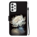 For Samsung Galaxy A23 Crystal Texture Colored Drawing Leather Phone Case(Crystal Peony)