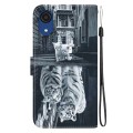For Samsung Galaxy A03 Core Crystal Texture Colored Drawing Leather Phone Case(Cat Tiger Reflection)