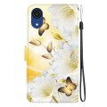 For Samsung Galaxy A03 Core Crystal Texture Colored Drawing Leather Phone Case(Gold Butterfly Epiphy