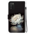 For Samsung Galaxy A03s US Version Crystal Texture Colored Drawing Leather Phone Case(Crystal Peony)