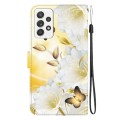 For Samsung Galaxy A72 5G / 4G Crystal Texture Colored Drawing Leather Phone Case(Gold Butterfly Epi