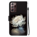 For Samsung Galaxy Note20 Ultra Crystal Texture Colored Drawing Leather Phone Case(Crystal Peony)