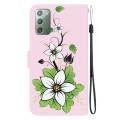 For Samsung Galaxy Note20 Crystal Texture Colored Drawing Leather Phone Case(Lily)