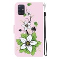 For Samsung Galaxy A51 5G Crystal Texture Colored Drawing Leather Phone Case(Lily)