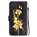 For Samsung Galaxy A71 5G Crystal Texture Colored Drawing Leather Phone Case(Gold Butterfly Rose)