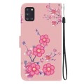 For Samsung Galaxy A31 Crystal Texture Colored Drawing Leather Phone Case(Cherry Blossoms)