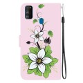 For Samsung Galaxy M30s / M21 Crystal Texture Colored Drawing Leather Phone Case(Lily)