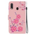 For Samsung Galaxy A10e / A20e Crystal Texture Colored Drawing Leather Phone Case(Cherry Blossoms)