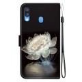 For Samsung Galaxy A40 Crystal Texture Colored Drawing Leather Phone Case(Crystal Peony)