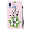 For Samsung Galaxy A40 Crystal Texture Colored Drawing Leather Phone Case(Lily)