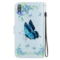 For Samsung Galaxy A10 / M10 Crystal Texture Colored Drawing Leather Phone Case(Blue Pansies)