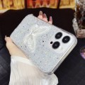 For iPhone 15 Starry Sequin Embroidered Butterfly Epoxy TPU Phone Case(Silver)