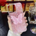 For iPhone 13 Starry Sequin Embroidered Butterfly Epoxy TPU Phone Case(Pink)