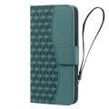 For iPhone 12 Pro Max Business Diamond Buckle Leather Phone Case with Lanyard(Green)