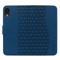 For iPhone XR Business Diamond Buckle Leather Phone Case with Lanyard(Royal Blue)