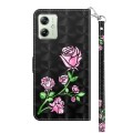 For Motorola Moto G54 3D Painted Leather Phone Case(Rose)