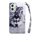 For Motorola Moto G54 3D Painted Leather Phone Case(Husky)