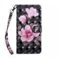 For Motorola Moto G54 3D Painted Leather Phone Case(Pink Flower)