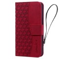 For Xiaomi Redmi Note 10  Pro Business Diamond Buckle Leather Phone Case with Lanyard(Wine Red)