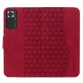 For Xiaomi Redmi Note 10  Pro Business Diamond Buckle Leather Phone Case with Lanyard(Wine Red)