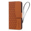 For Xiaomi Redmi Note 10 4G Business Diamond Buckle Leather Phone Case with Lanyard(Brown)