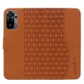 For Xiaomi Redmi Note 10 4G Business Diamond Buckle Leather Phone Case with Lanyard(Brown)