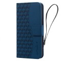 For Xiaomi Redmi Note 10 4G Business Diamond Buckle Leather Phone Case with Lanyard(Royal Blue)