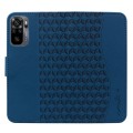 For Xiaomi Redmi Note 10 4G Business Diamond Buckle Leather Phone Case with Lanyard(Royal Blue)