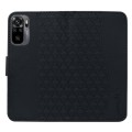 For Xiaomi Redmi Note 10 4G Business Diamond Buckle Leather Phone Case with Lanyard(Black)